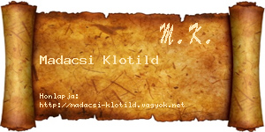 Madacsi Klotild névjegykártya